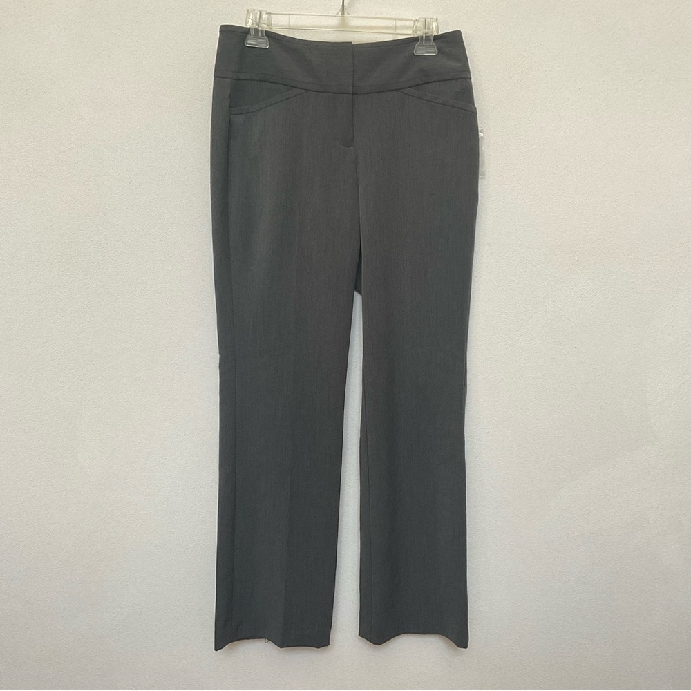 NWT Elle Mid Rise Heather Grey Trousers Size 6 Career Work Basic Office